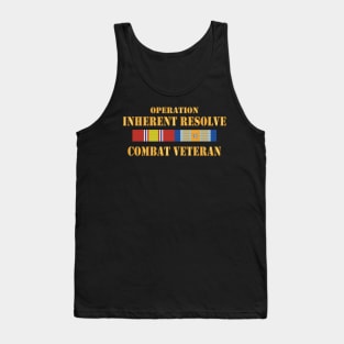 Combat Veteran w Opn Inherent Resolve (OIR) SVC Bar  w Txt X 300 Tank Top